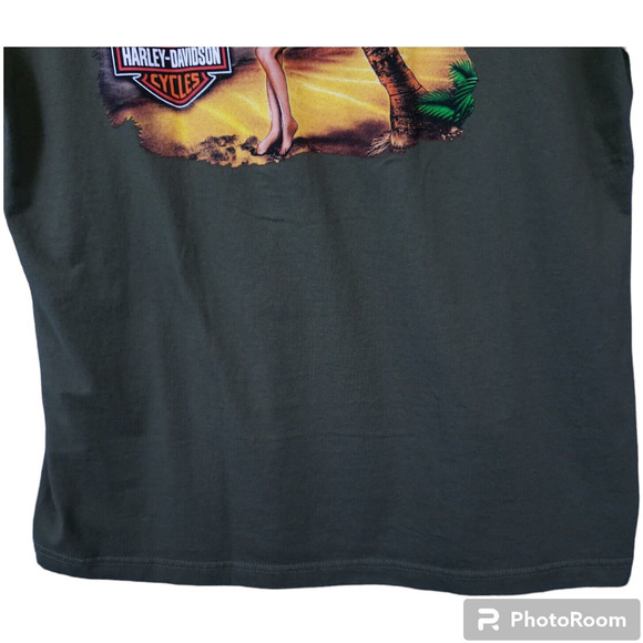 Harley-Davidson Rossiter’s Sarasota FL Graphic T-Shirt Men’s XL OD Green EUC - Picture 11 of 13